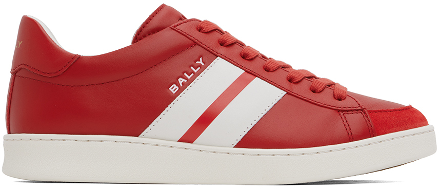 Shop Bally Red Tyger Sneakers In Candy Red/white