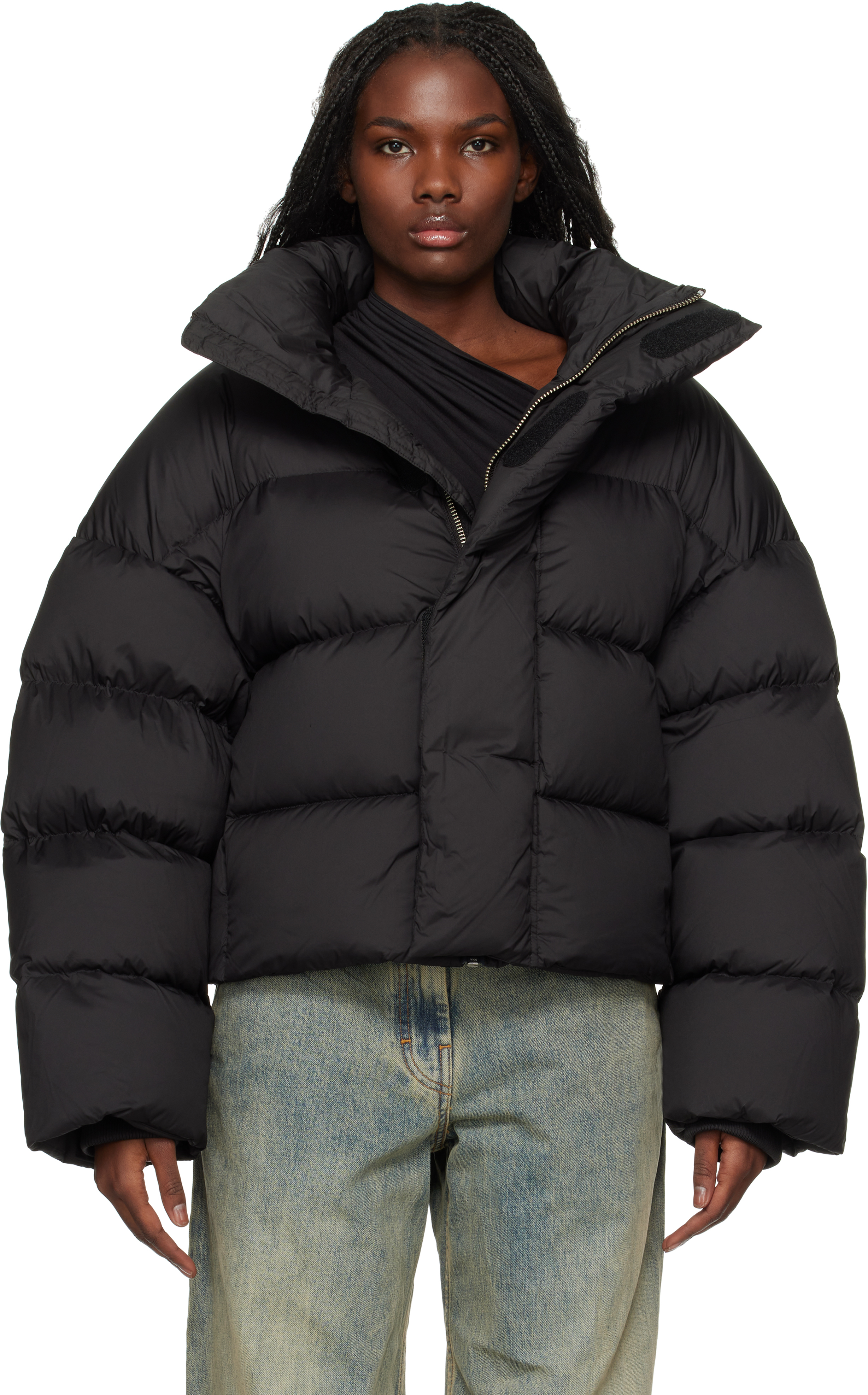 Shop Entire Studios Black Mml Puffer Down Jacket In Pupil