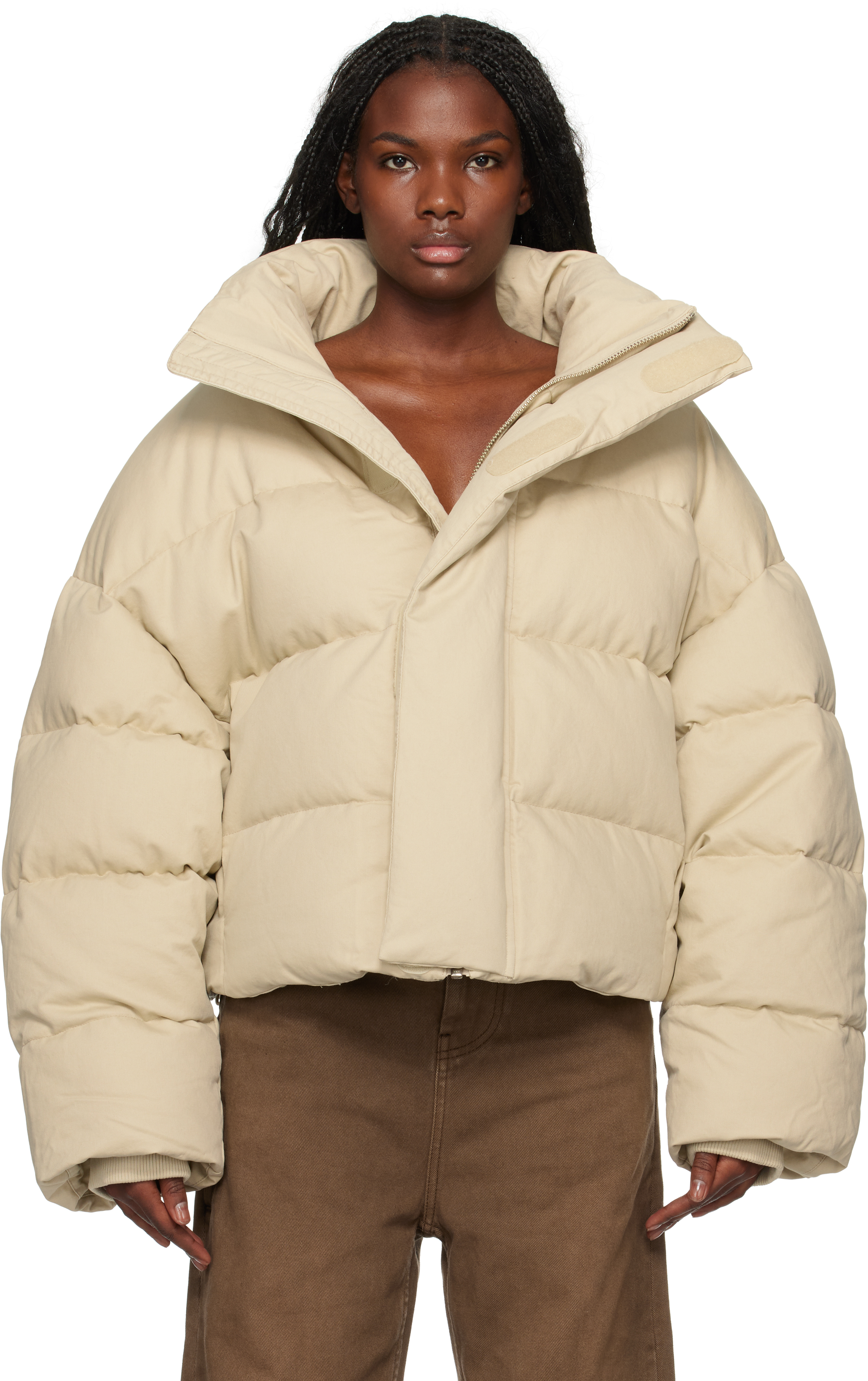 Shop Entire Studios Off-white Mml Puffer Down Jacket In Off White