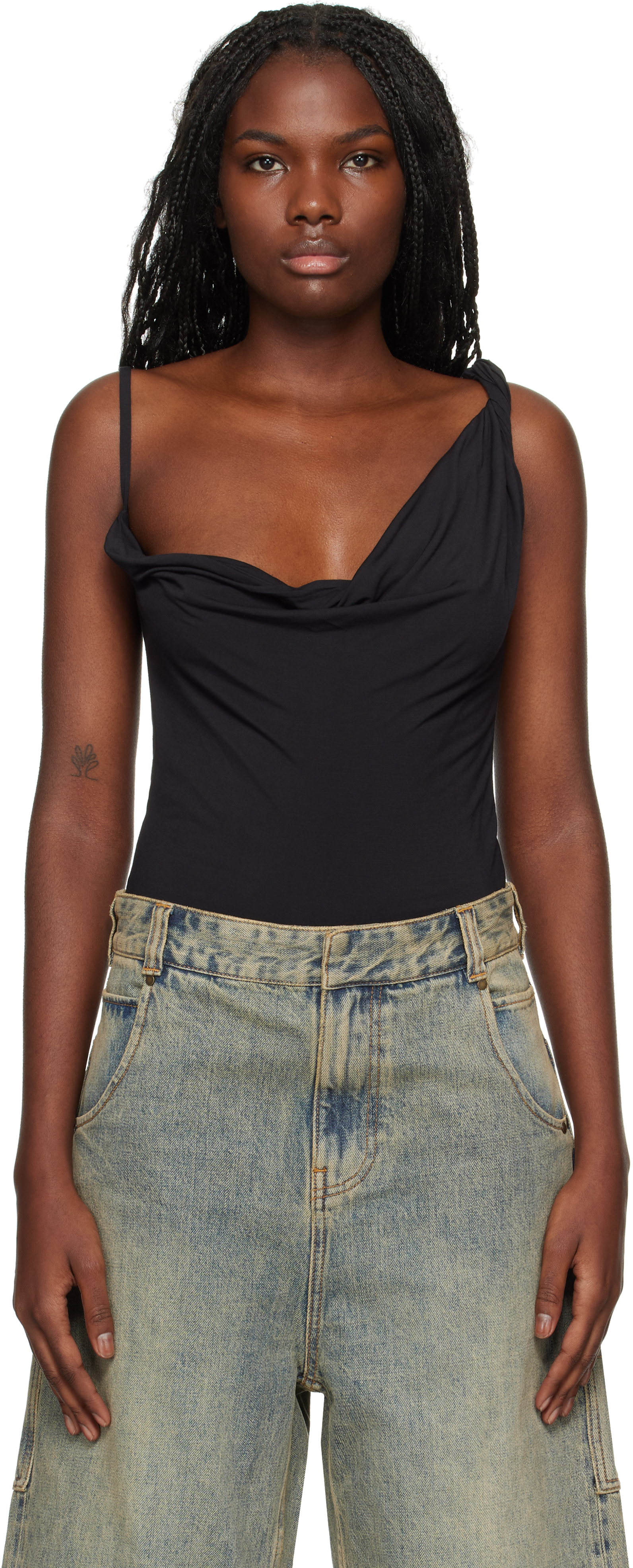 Shop Entire Studios Black Torbid Bodysuit In Soot