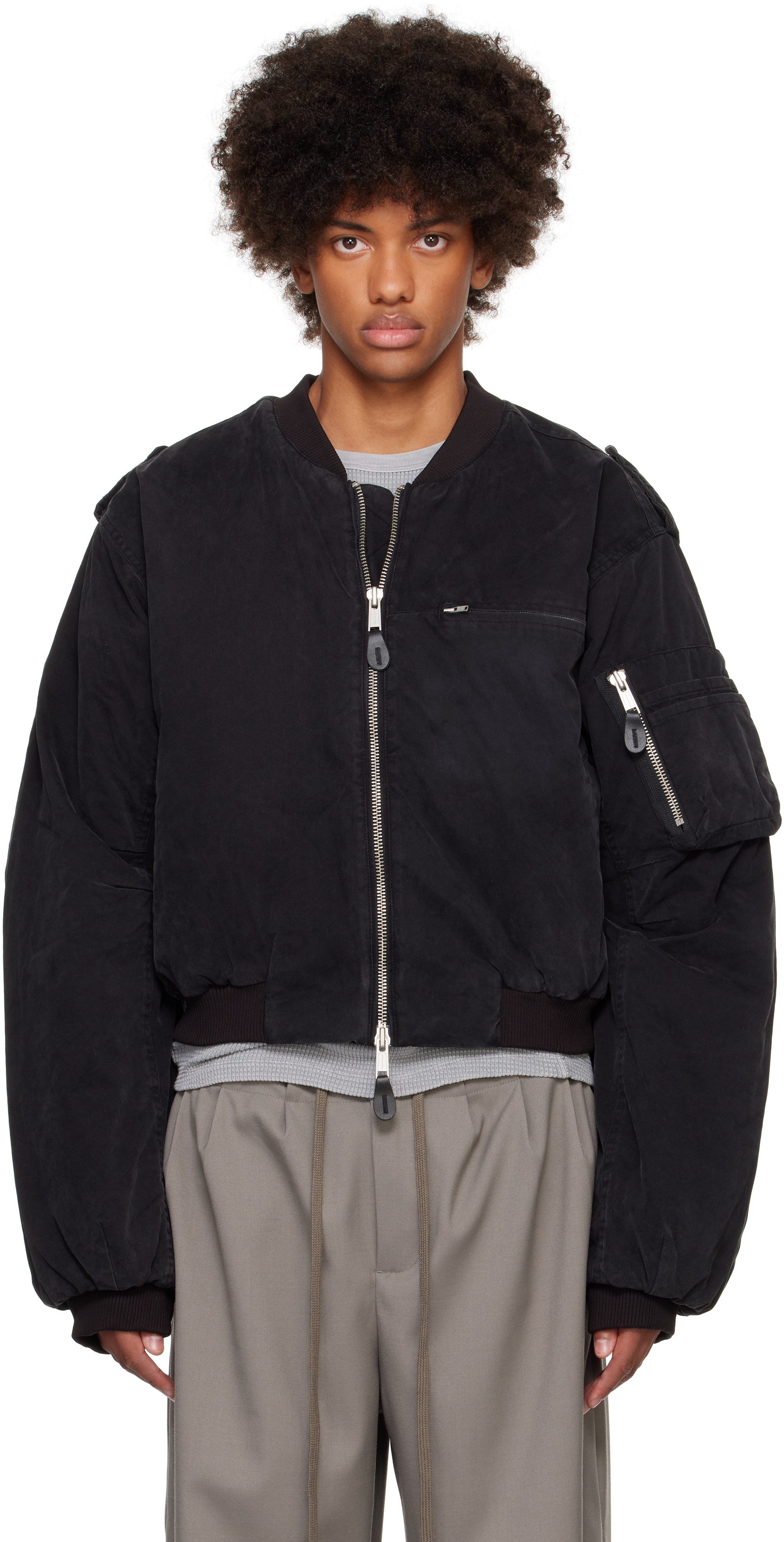 Black A-4 Bomber Jacket