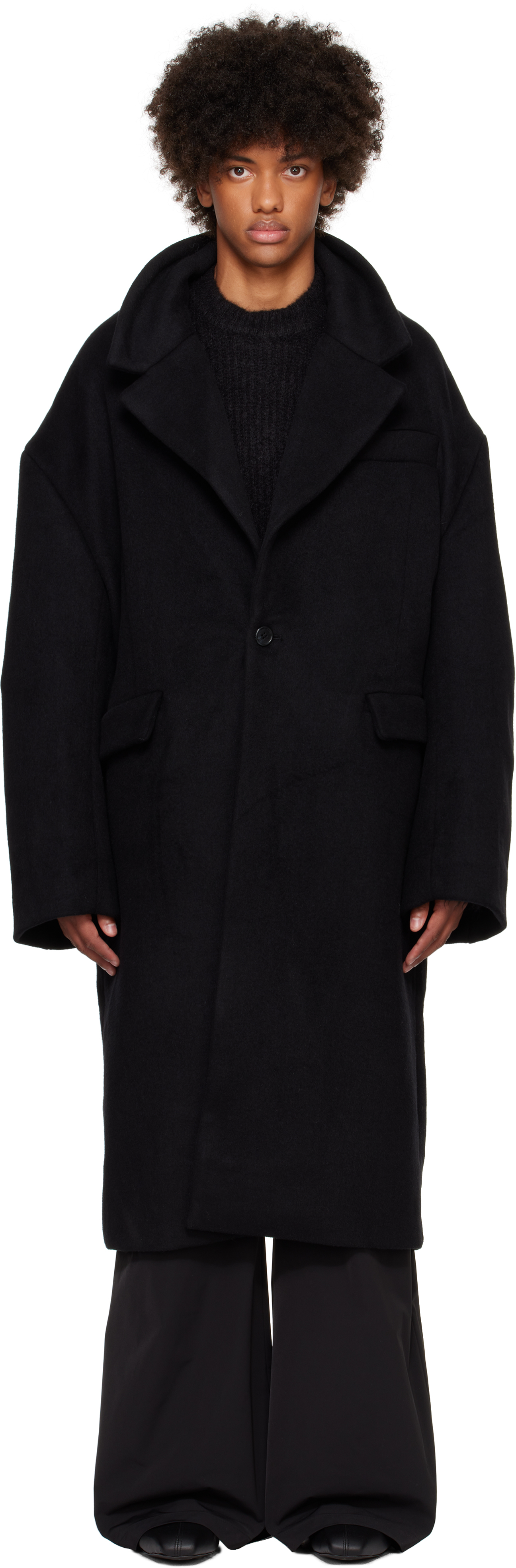 Shop Entire Studios Black Basilica Coat In Opal