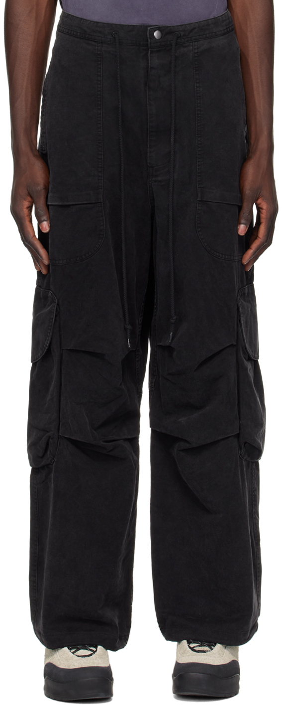 Shop Entire Studios Black Freight Cargo Pants In Iron