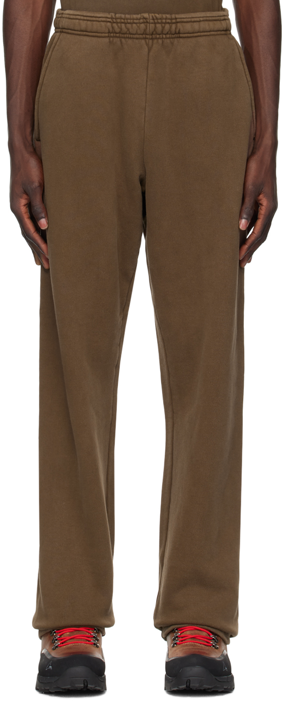 Brown Straight-Leg Sweatpants