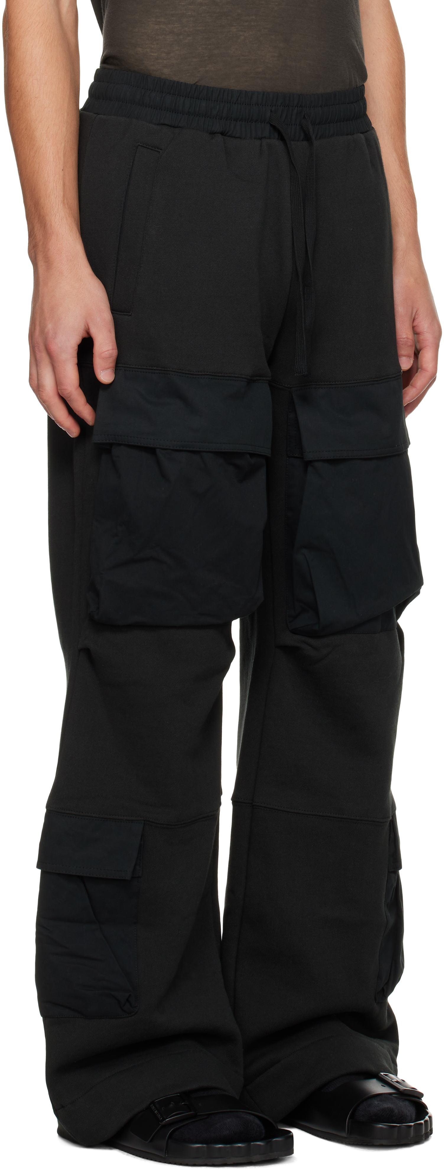 Entire Studios Black Utility Cargo Pants In Soot