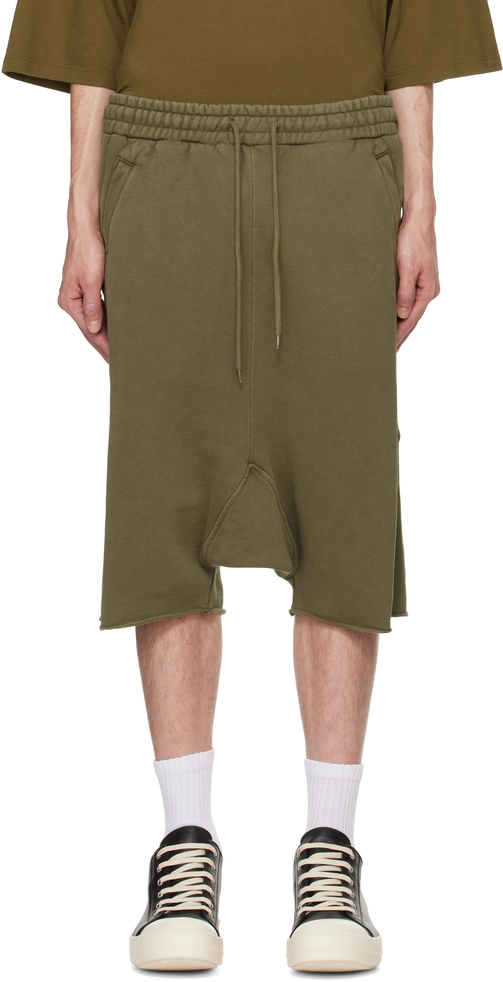 Khaki Heavy Drop Shorts