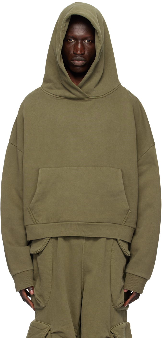 Shop Entire Studios Khaki Heavy Hoodie In Military