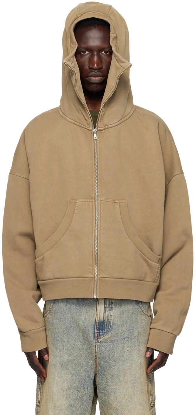 Shop Entire Studios Beige Full Zip Hoodie In Cork