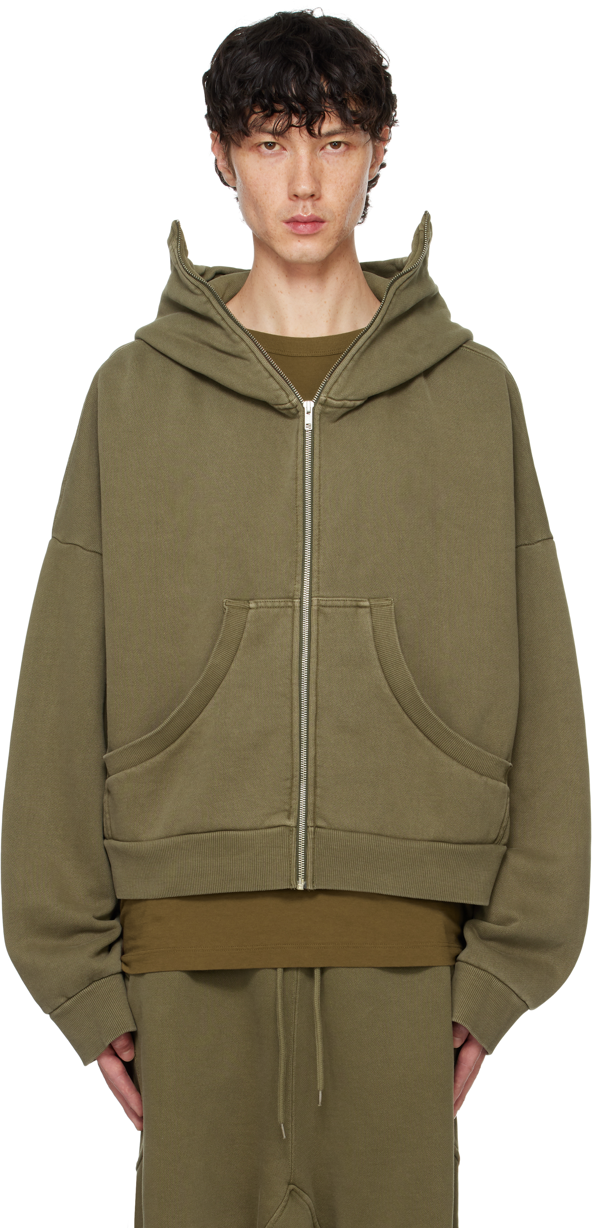 Khaki Full Zip Hoodie