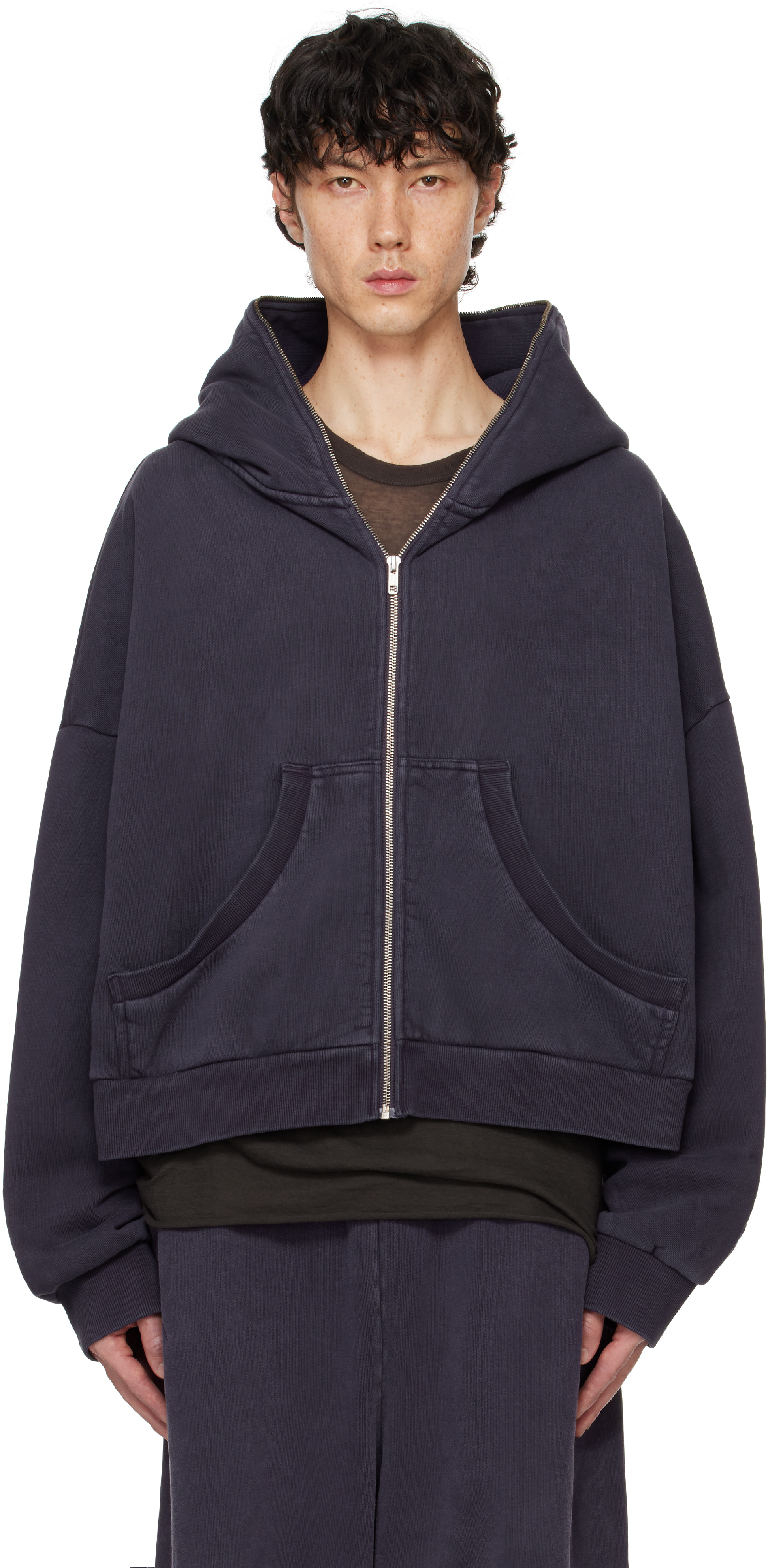 Shop Entire Studios Navy Eternal Zip Hoodie In Ink