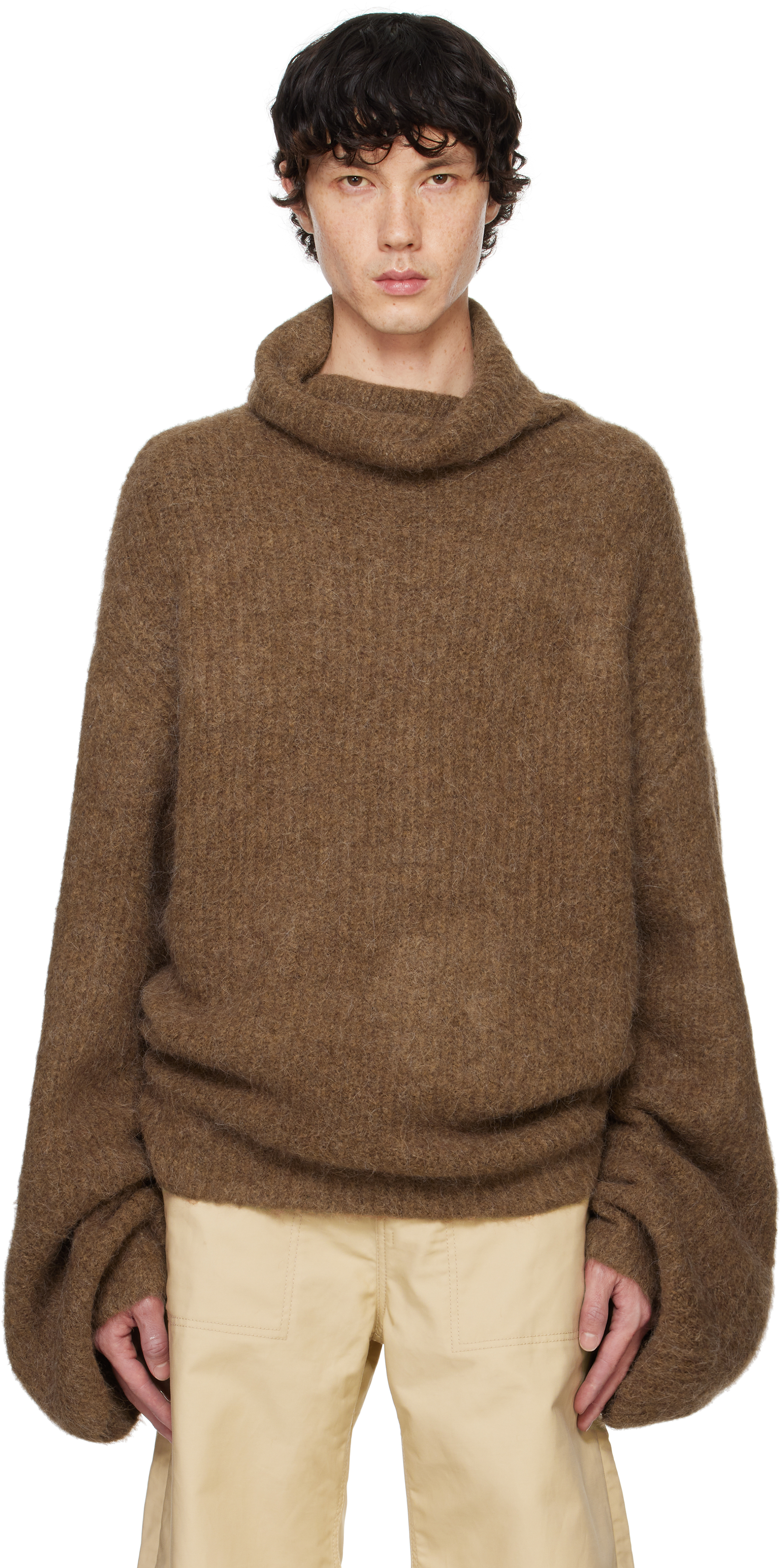 Entire Studios: Brown Lute Knit Turtleneck | SSENSE