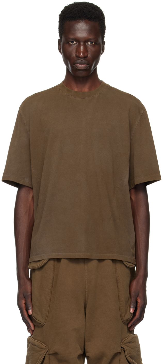 Shop Entire Studios Brown Dart T-shirt In Brunette