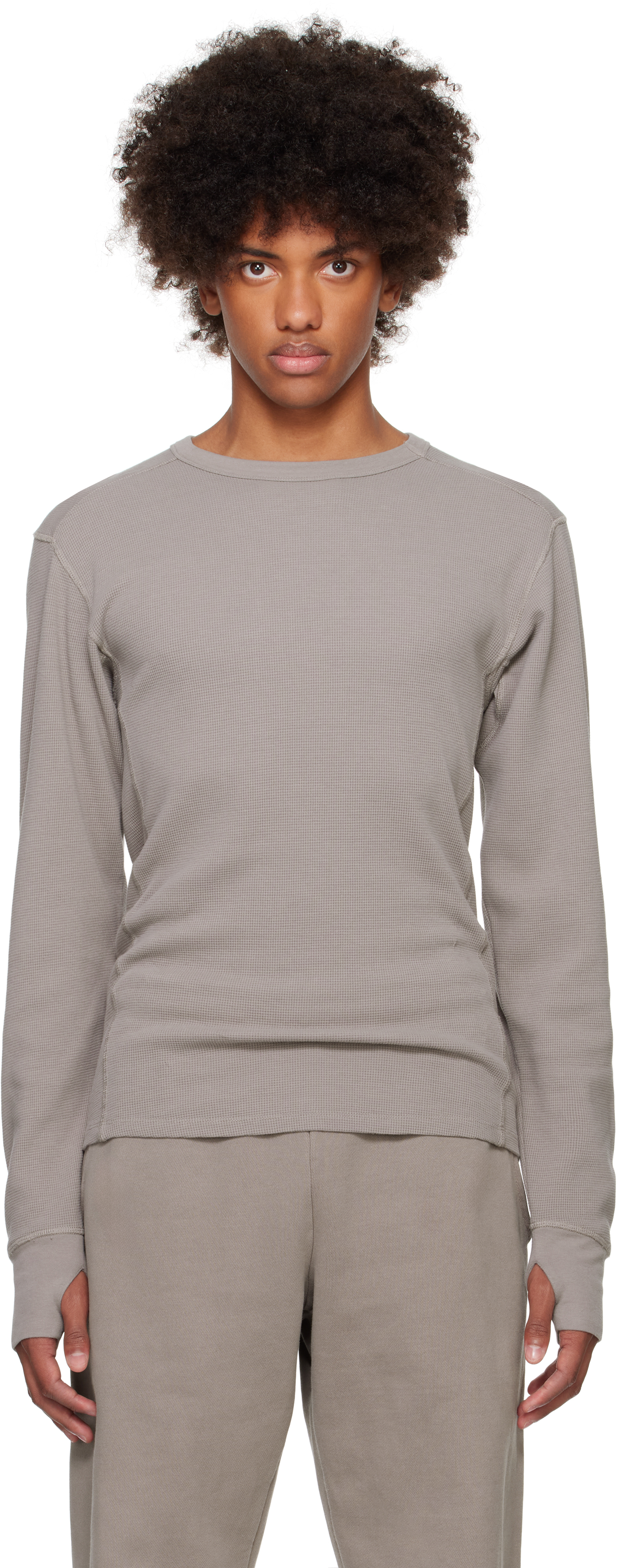 Gray Thermal Long Sleeve T-shirt