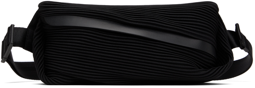 Black Bias Pleats Waist Pouch