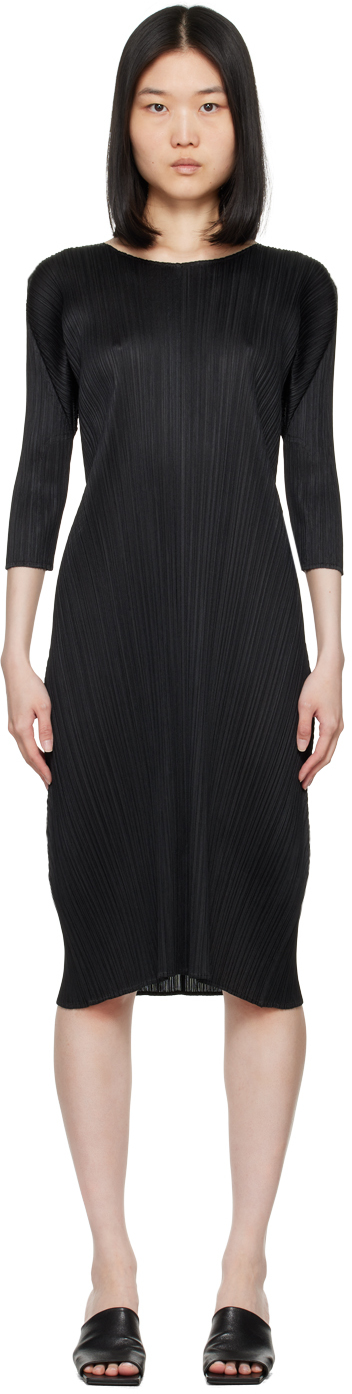 Issey Miyake Black Monthly Colors June Midi Dress In 15 Black