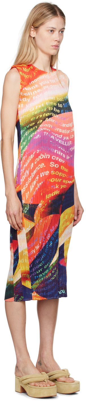 Issey Miyake Orange Voyager Midi Dress In 94 Sunset Orange