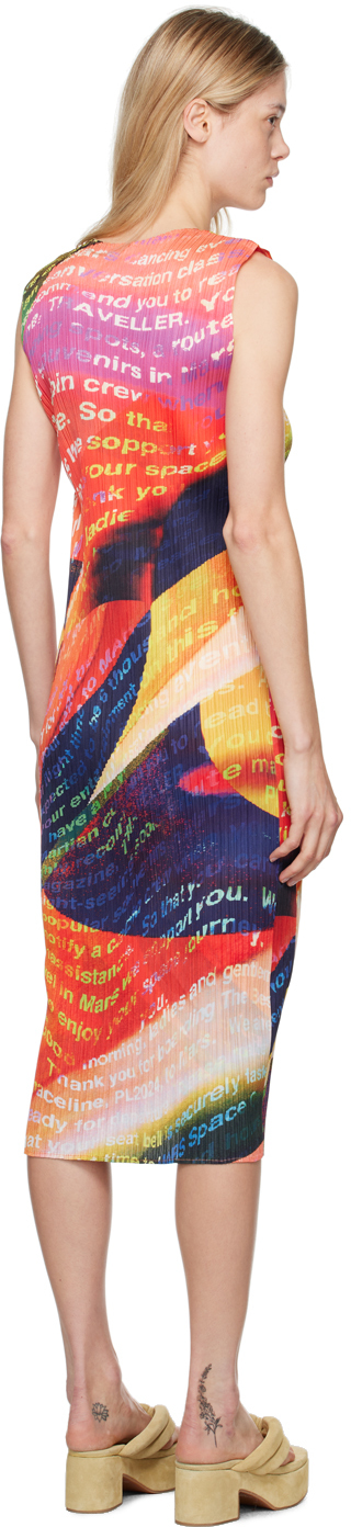 Issey Miyake Orange Voyager Midi Dress In 94 Sunset Orange
