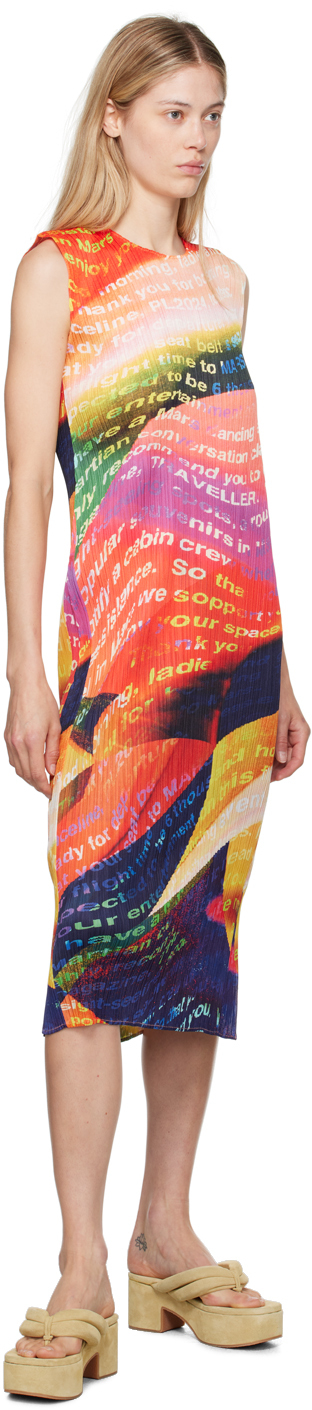 Issey Miyake Orange Voyager Midi Dress In 94 Sunset Orange