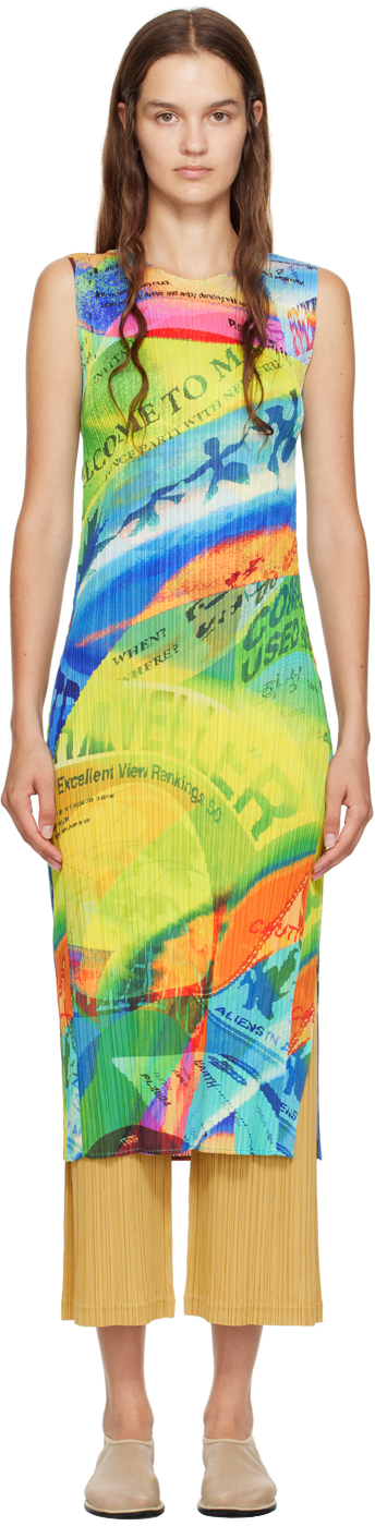 Issey Miyake Multicolor Voyager Midi Dress In 95 Sunrise Blue