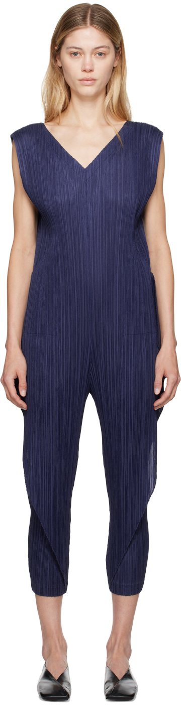 ISSEY MIYAKE NAVY THICKER BOTTOMS 1 JUMPSUIT 