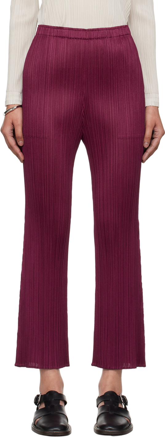 Shop Issey Miyake Pink Monthly Colors May Trousers In 83 Raspberry