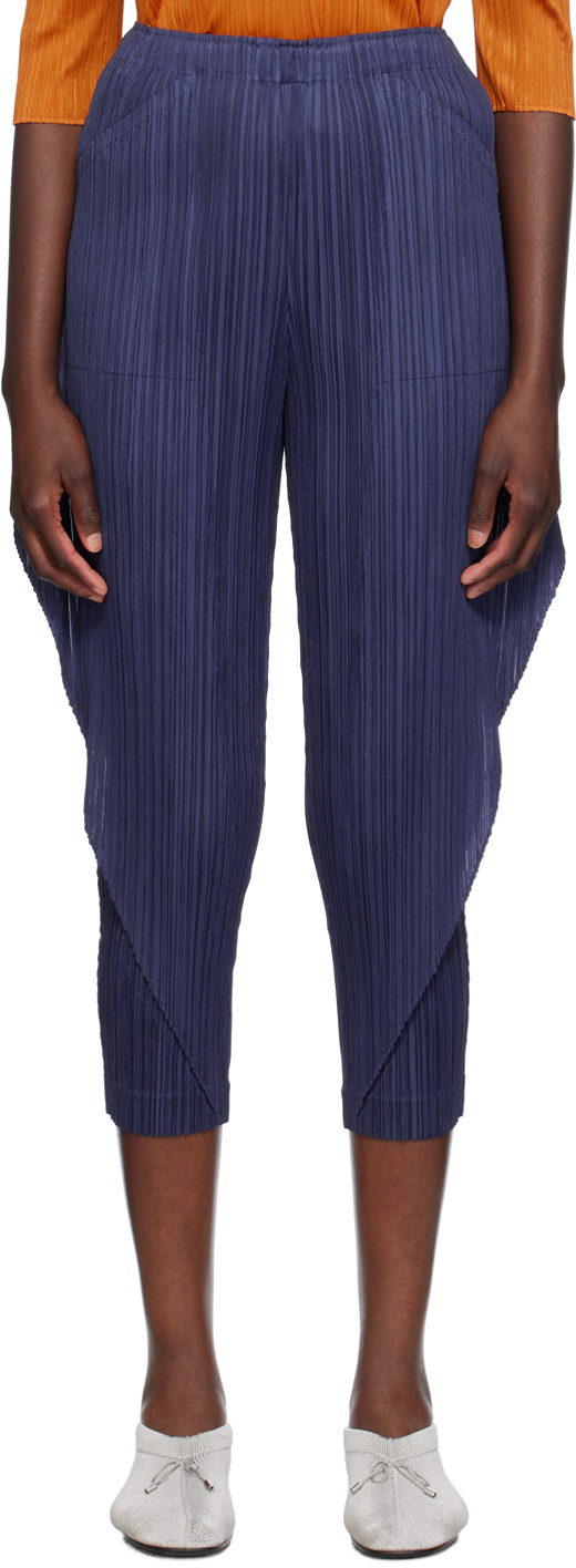 ISSEY MIYAKE NAVY THICKER BOTTOMS 1 TROUSERS 