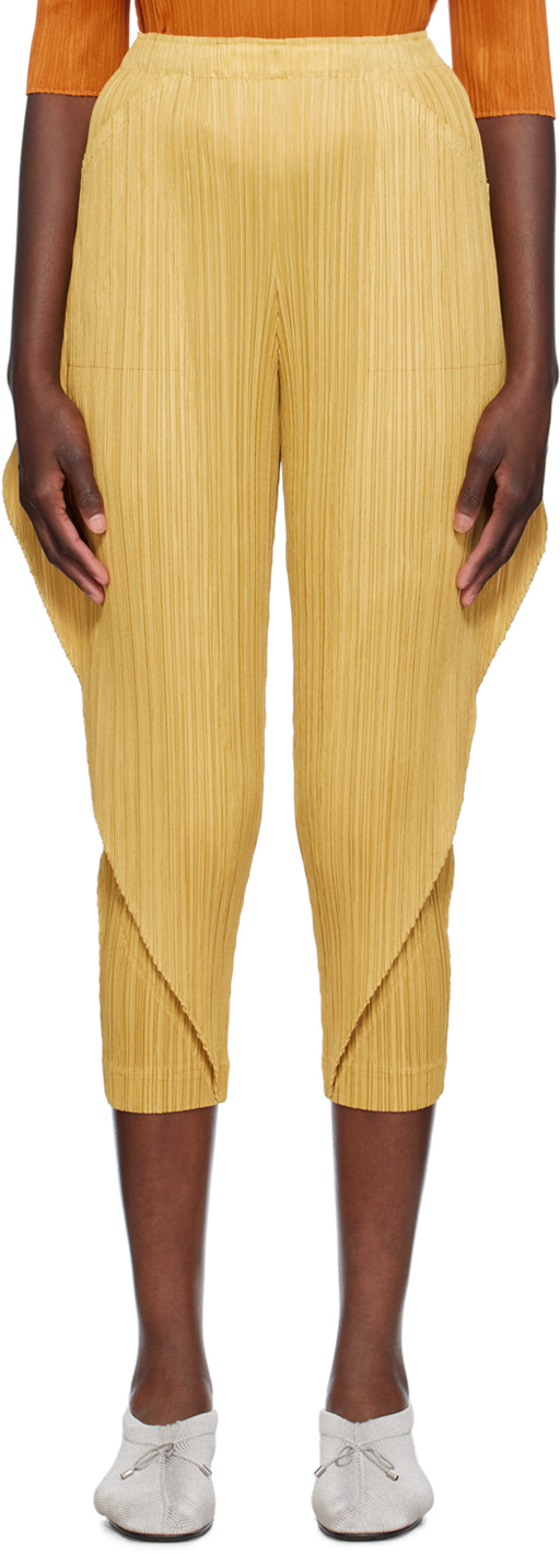 ISSEY MIYAKE YELLOW THICKER BOTTOMS 1 TROUSERS 