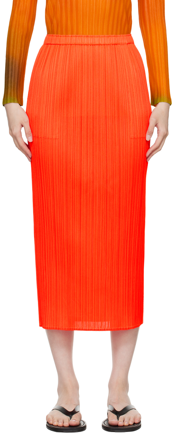 Shop Issey Miyake Red Monthly Colors April Midi Skirt In 25 Habanero