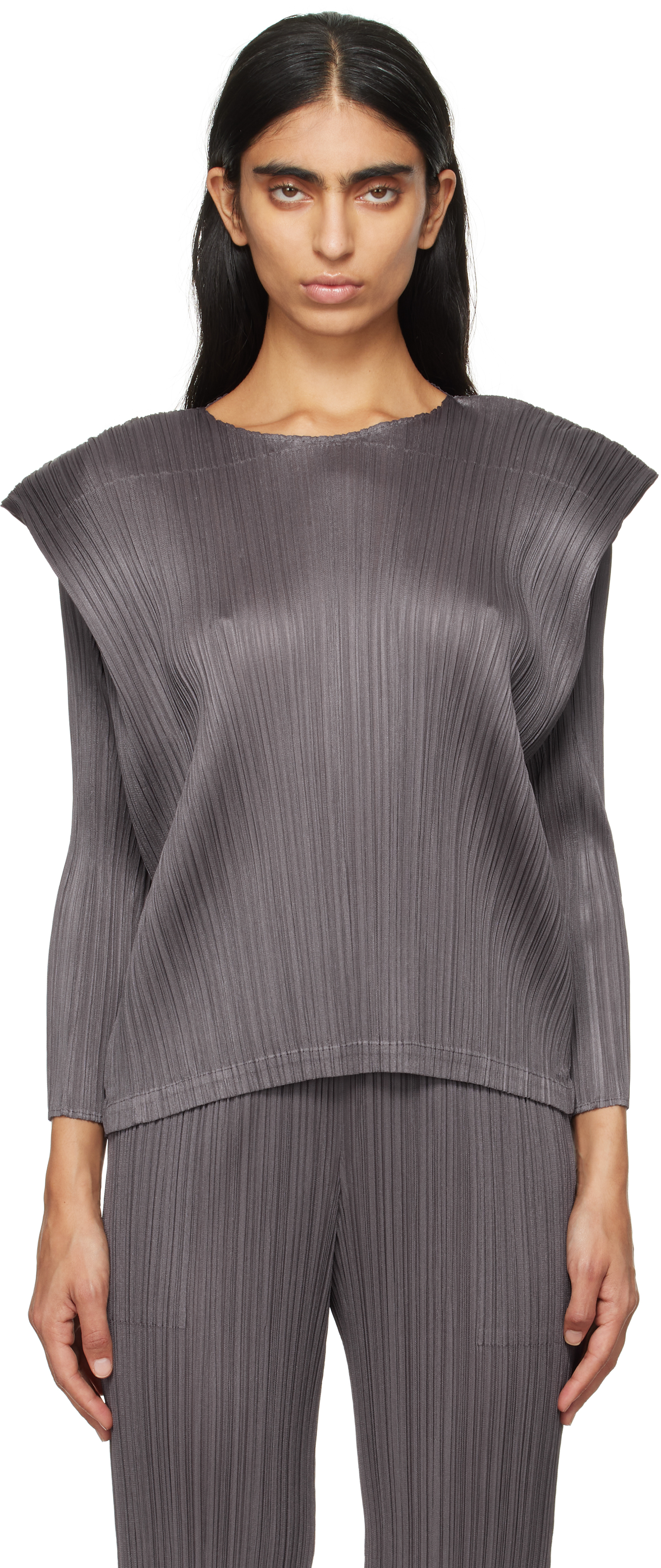 Pleats Please Issey Miyake Monthly Colors May Top | Grey