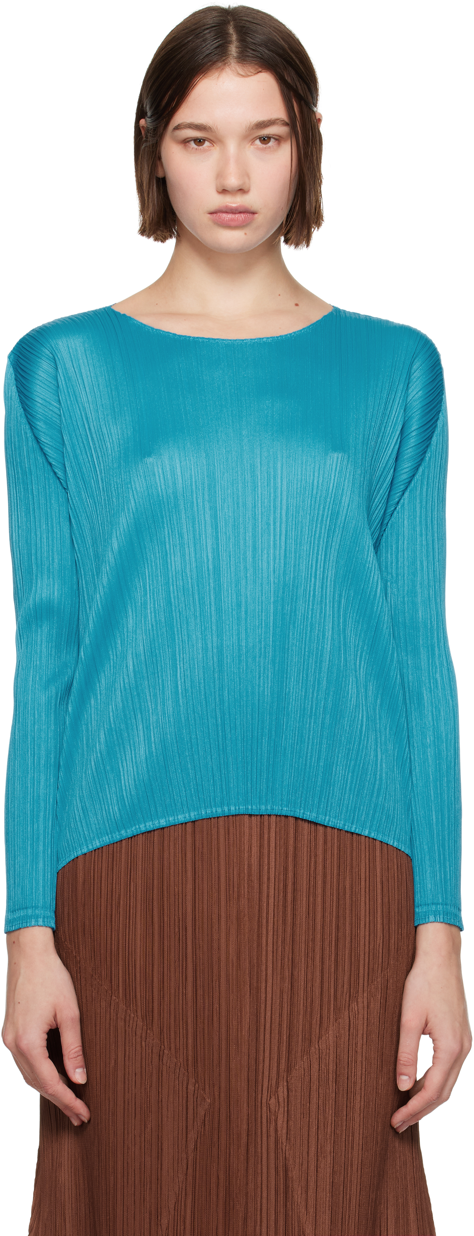 Shop Issey Miyake Blue Monthly Colors September Top In 71 Bright Blue