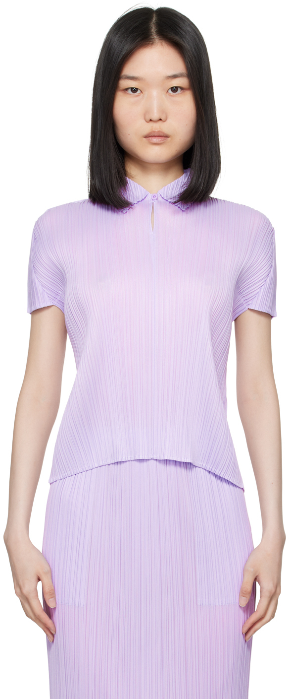 Shop Issey Miyake Purple Monthly Colors April Polo In 82 Purple Onion