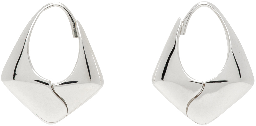 Shop Sophie Buhai シルバー ラージ Pyramid フープピアス In Sterling Silver