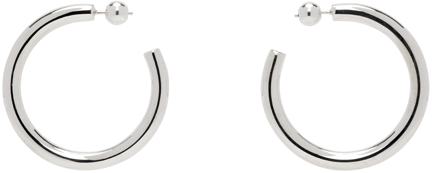 Shop Sophie Buhai Silver Medium Everyday Hoop Earrings In Sterling Silver