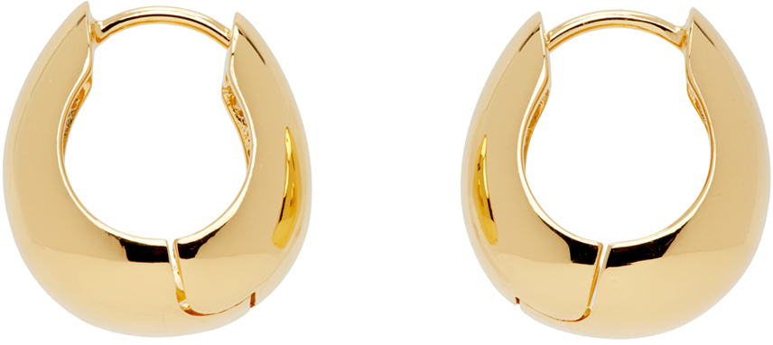 Shop Sophie Buhai ゴールド ヒンジフープ ピアス In 18k Gold Verm