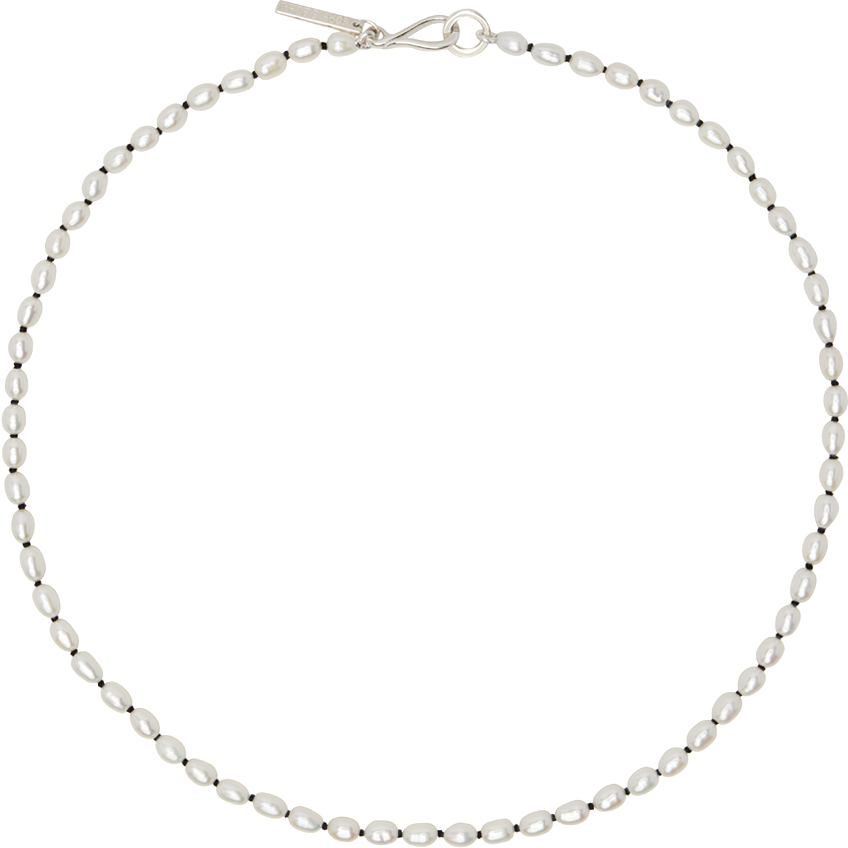 Shop Sophie Buhai Silver Tiny Pearl Collar Necklace In Sterling Silver