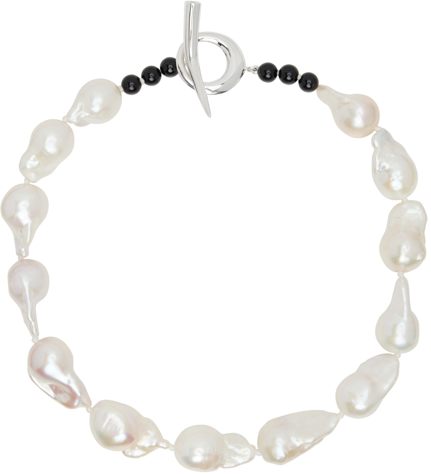 Shop Sophie Buhai White Baroque Pearl Collar Necklace In Sterling Silver