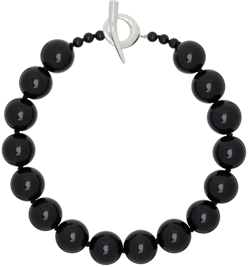 SOPHIE BUHAI BLACK ONYX BOULE COLLAR NECKLACE 