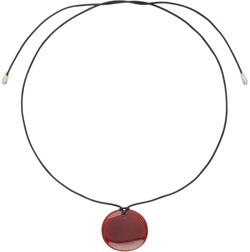 Sophie Buhai Black & Red Medium Full Moon Pendant Necklace Cover