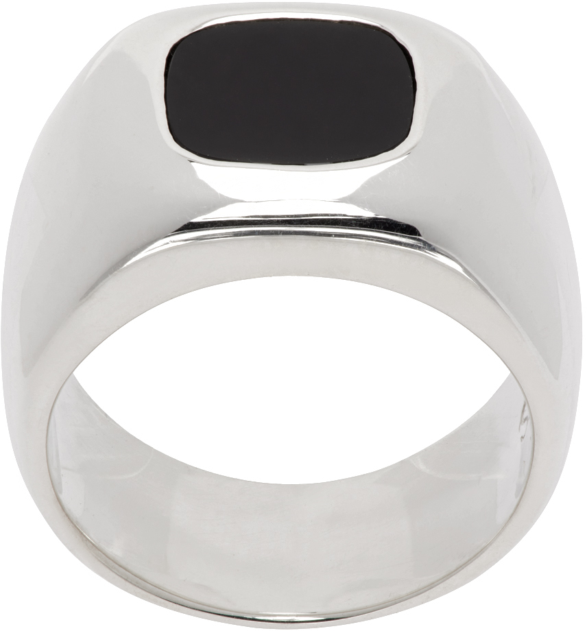 Shop Sophie Buhai Silver Godfather Ring In Onyx