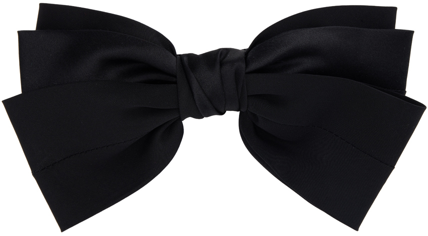 Shop Sophie Buhai Black Classic Silk Bow Barrette