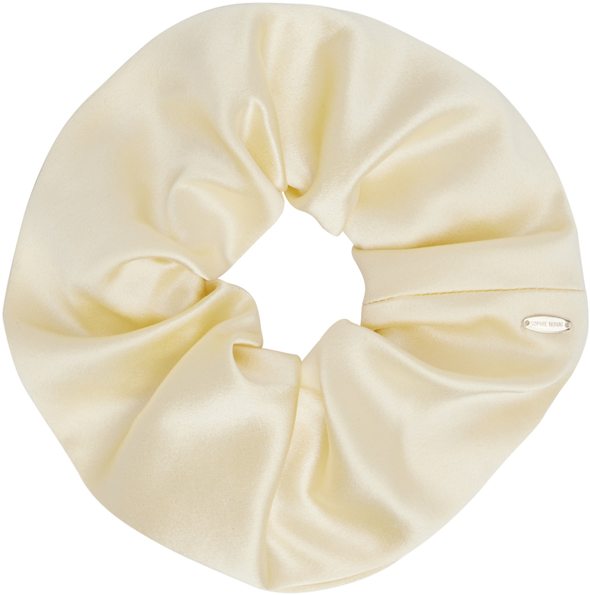 Shop Sophie Buhai Off-white Elegant Silk Scrunchie In Bone