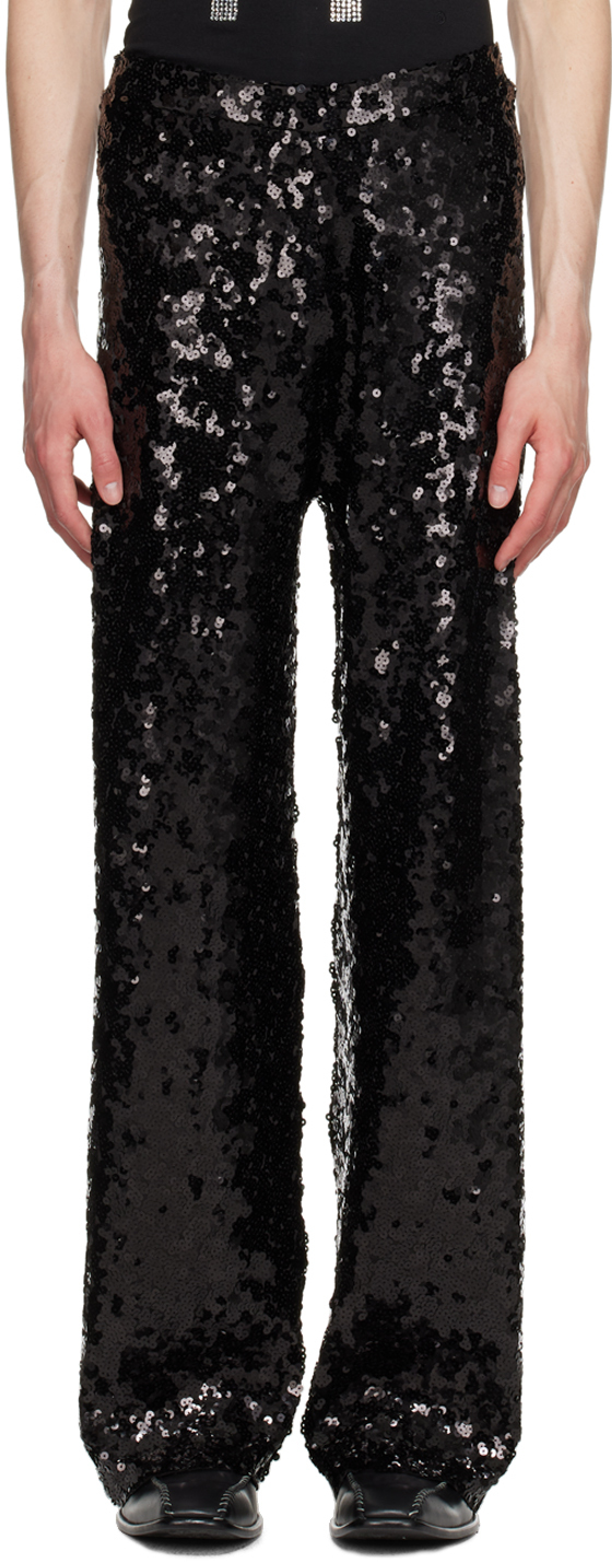 Shop Theophilio Ssense Exclusive Black Sequin Trousers