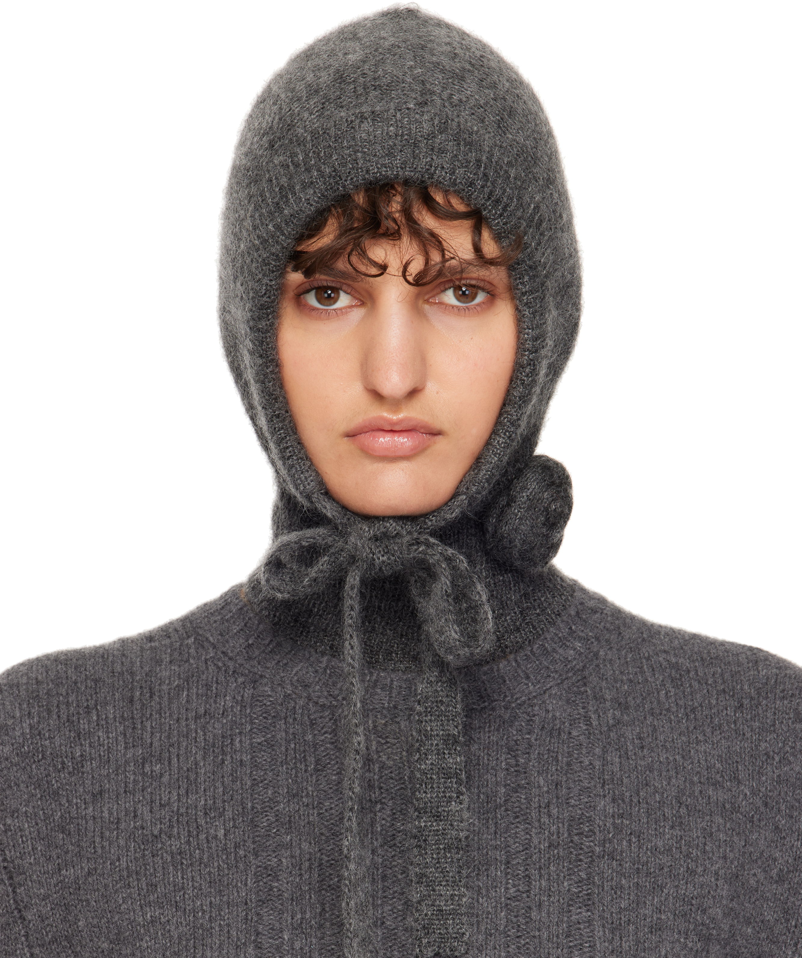 【Molly Goddard】Wanda Balaclava Grey バラクラバ 送関込 Gray Wanda Balaclava by Molly Goddard on Sale