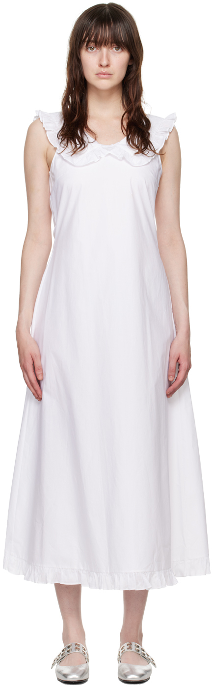 Shop Molly Goddard White Laura Midi Dress