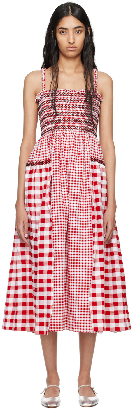 Shop Molly Goddard Red Jacob Midi Dress