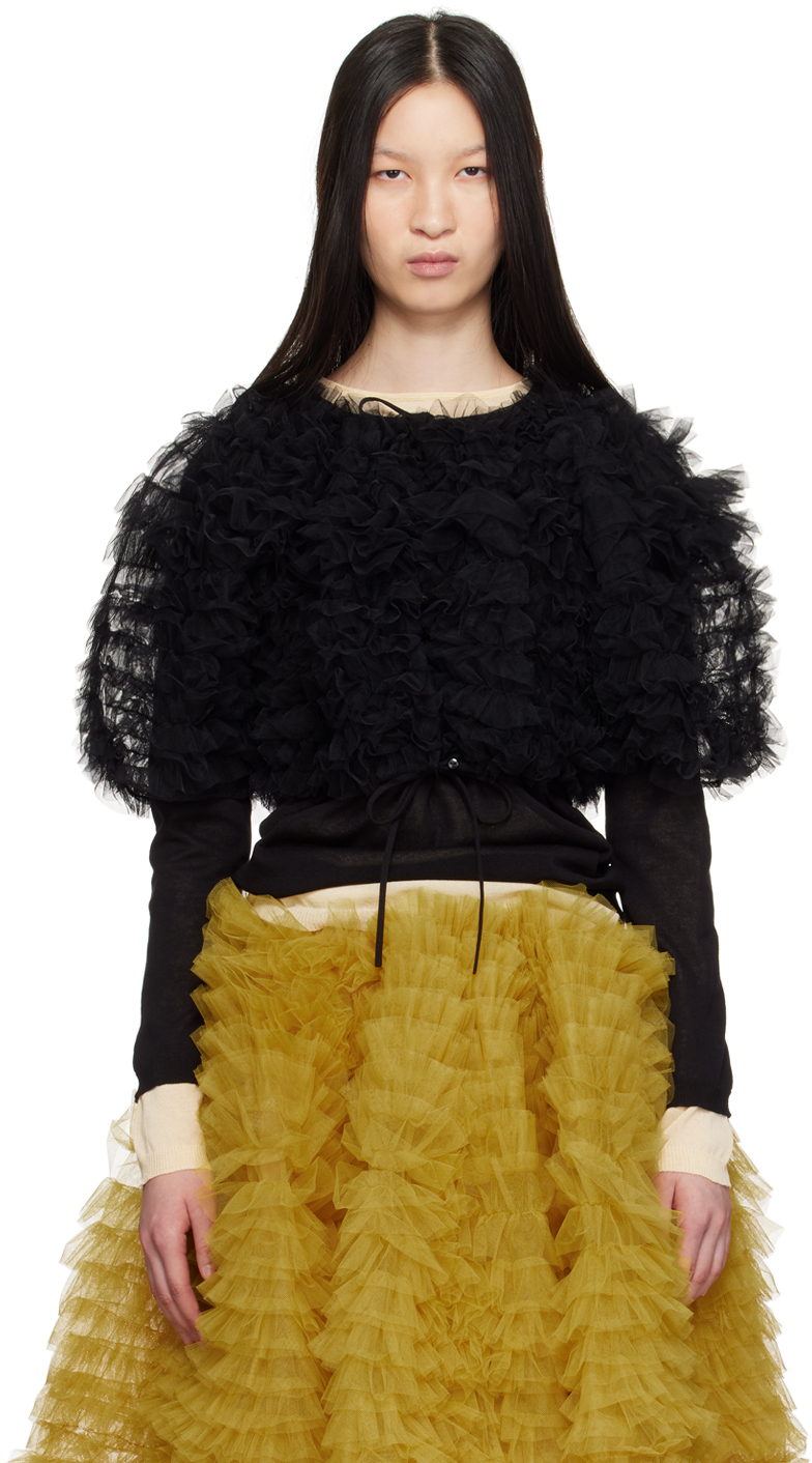 Shop Molly Goddard Black Greta Cardigan