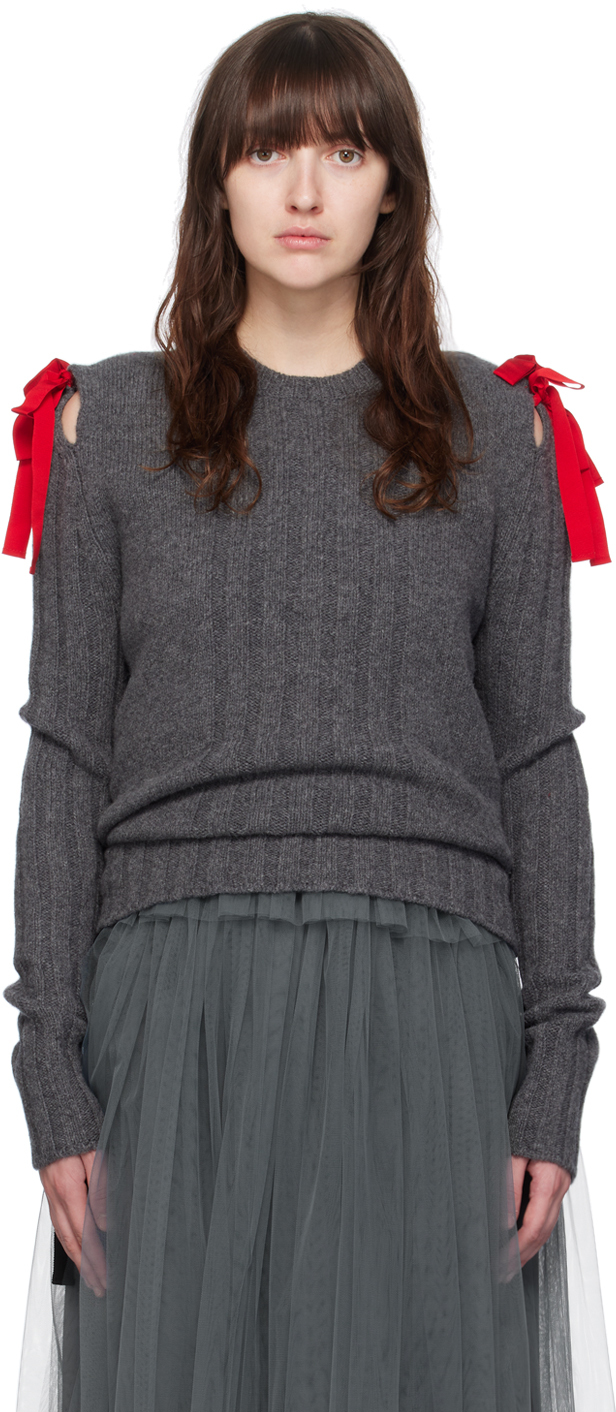 Shop Molly Goddard Gray Ozzy Sweater In Grey