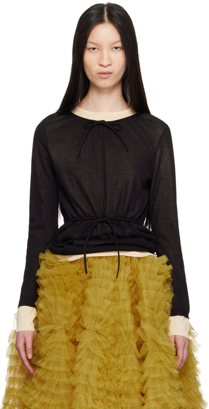 【関税込み】Molly Goddard ブラック＆ベージュ Hannah トップス Molly Goddard for Women FW25 Collection | SSENSE