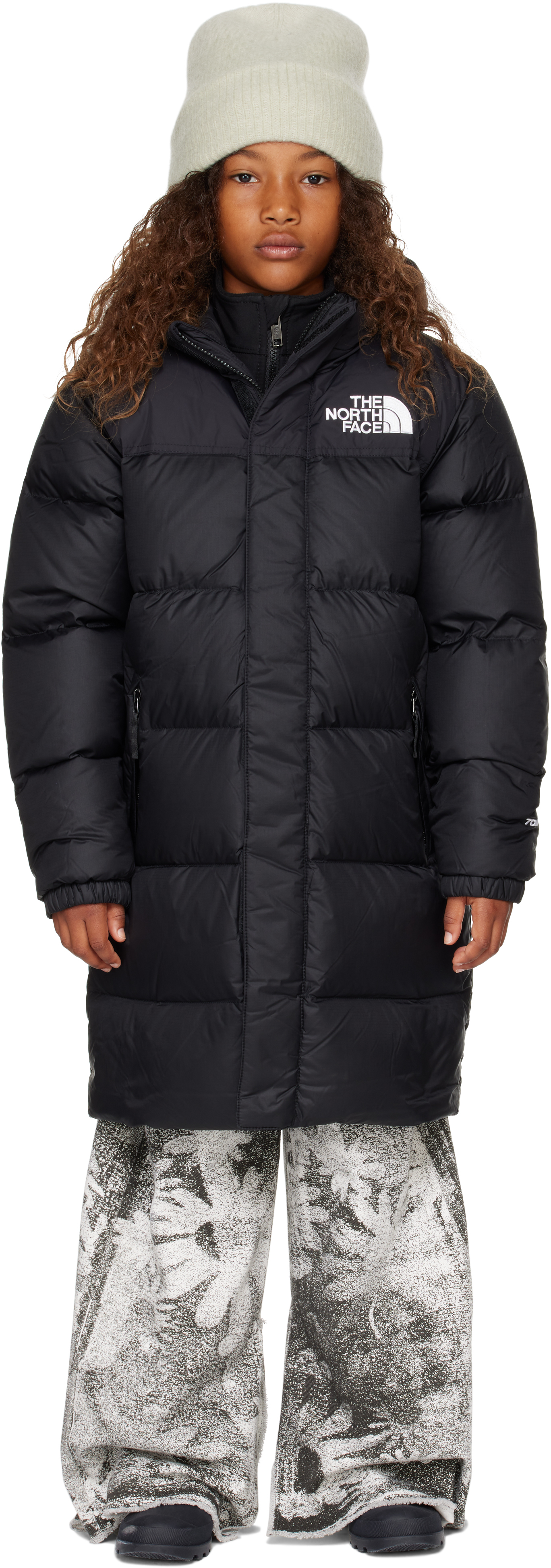 Shop The North Face Big Kids Black Nuptse Long Down Coat In Jk3 Tnf Black