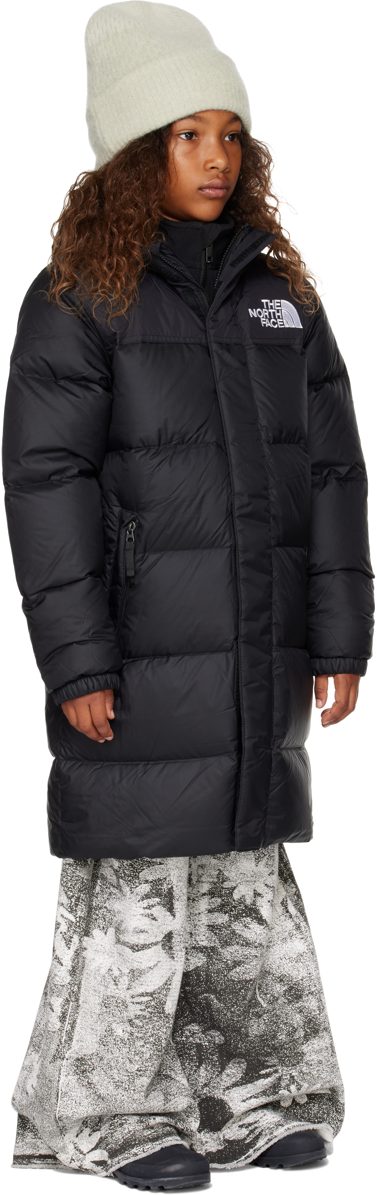 The North Face Big Kids Black Nuptse Long Down Coat In Jk3 Tnf Black